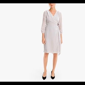 J. Crew Velour Wrap Dress 6T Pale Grey NWT